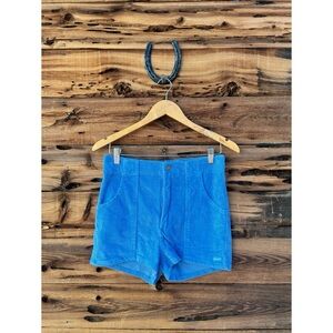 Blue Corduroy Women Shorts